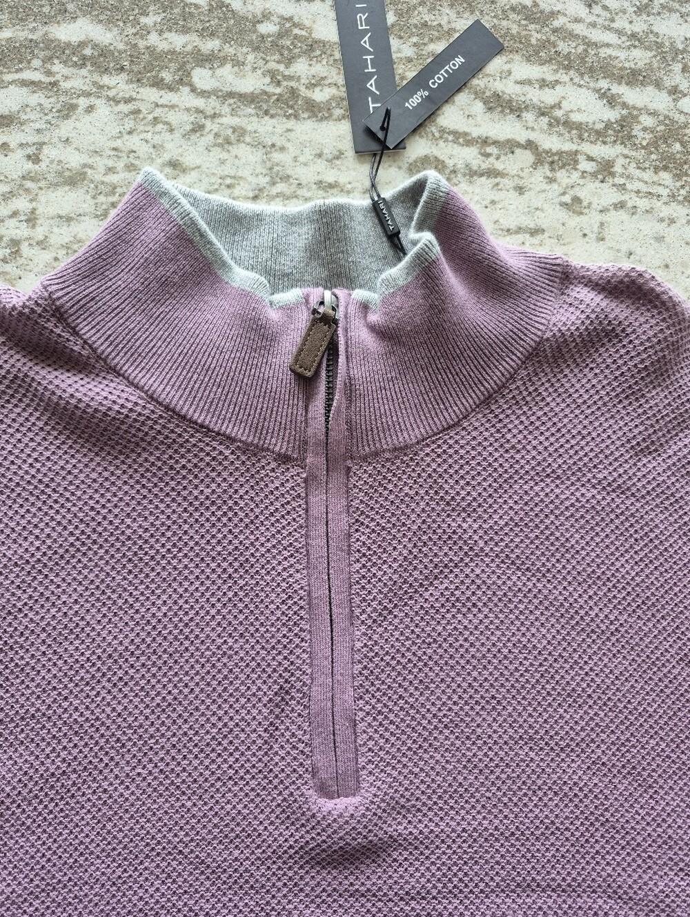 Tahari Men's Quarter Zip Sweater Pullover New Size XL